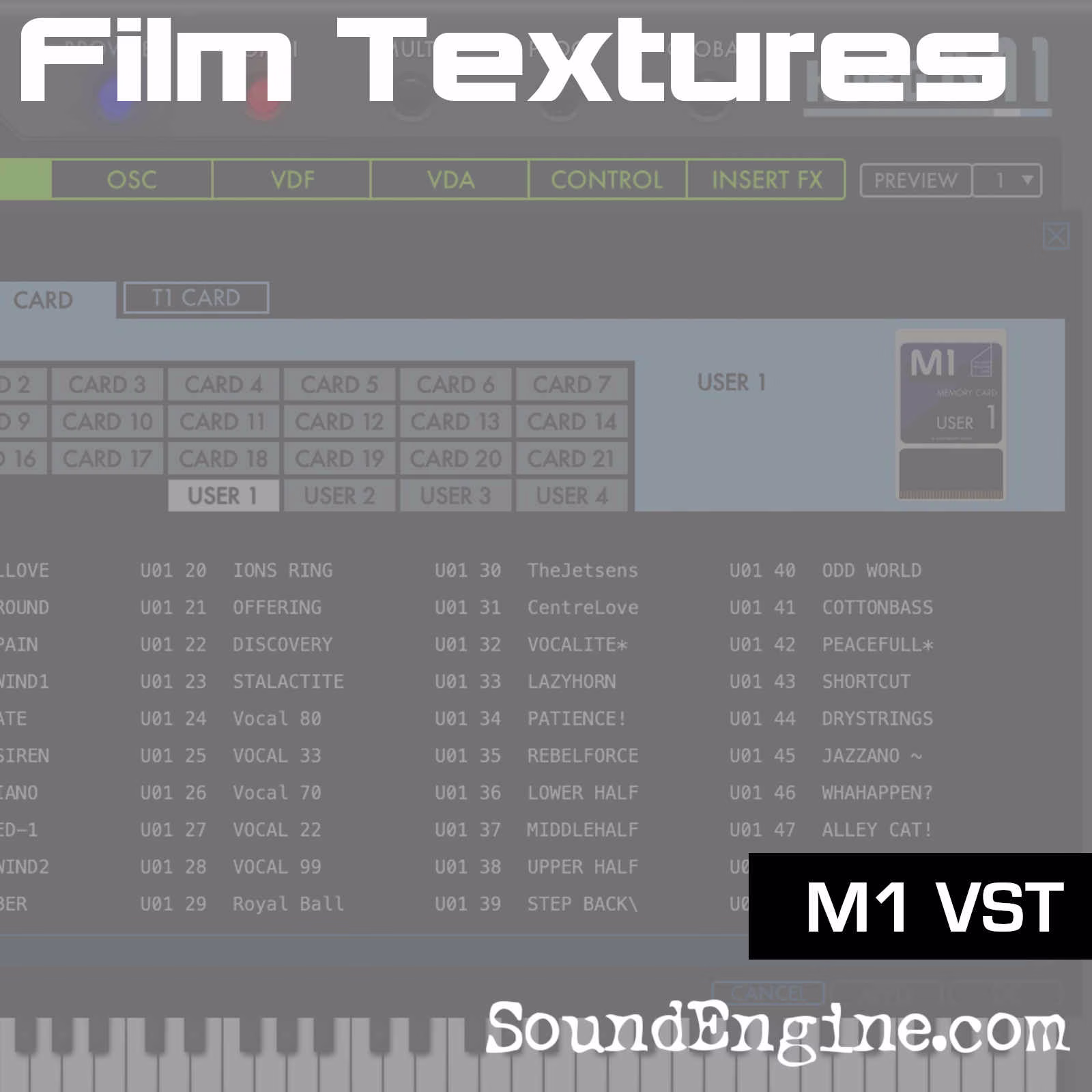 200 sounds - designed for Film Scoring for the Korg M1 VST